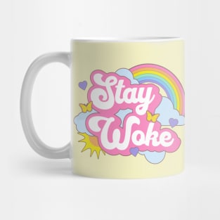 Stay Woke Cute Gay Rainbow Kawaii Anti Desantis Mug